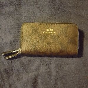 Small double zip Coach wallet