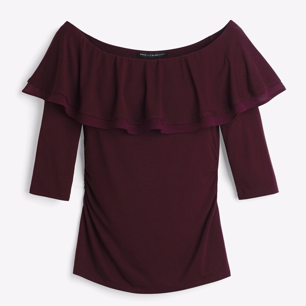 Off the shoulder flounce top shirt SOLD - Picture 2 of 5