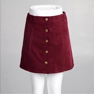 H&M Suede Wine Mini skirt