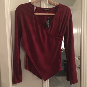 Burgundy crisscross top