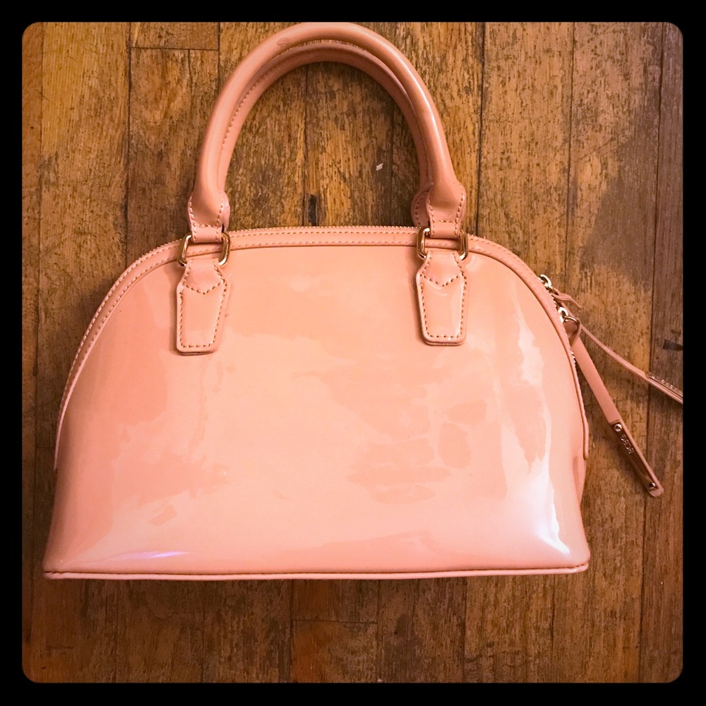 BCBG Paris Nude Patent Satchel
