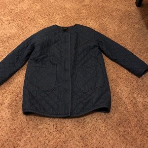 Denim quilted coat