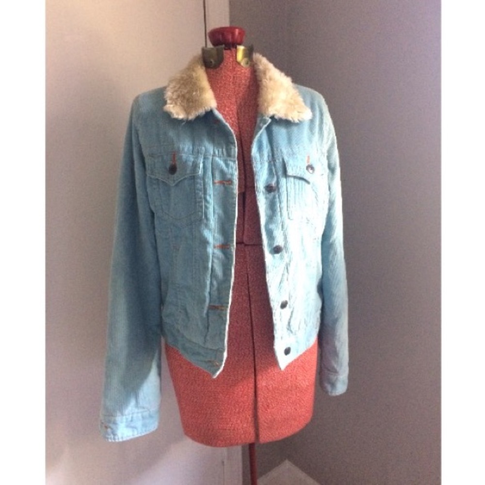 Roxy Vintage powder blue corduroy jacket
