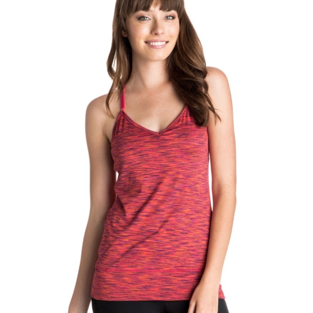 Roxy Low Key Built in Bra Tank Red Pink Small