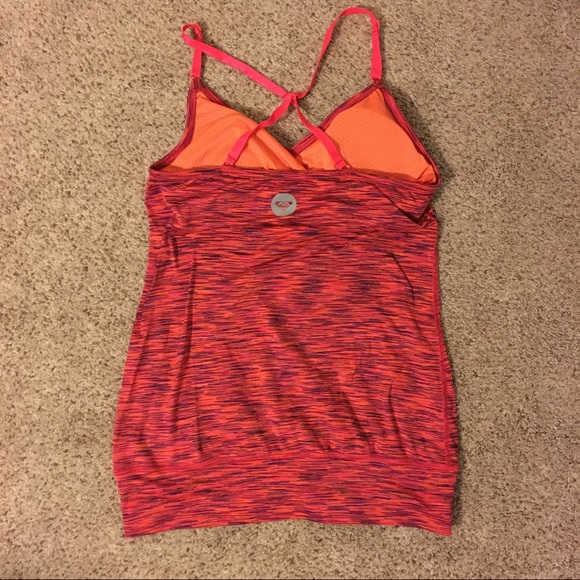 Roxy Low Key Built in Bra Tank Red Pink Small - Picture 4 of 5