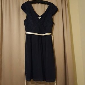 Cap sleeve navy dress Modcloth