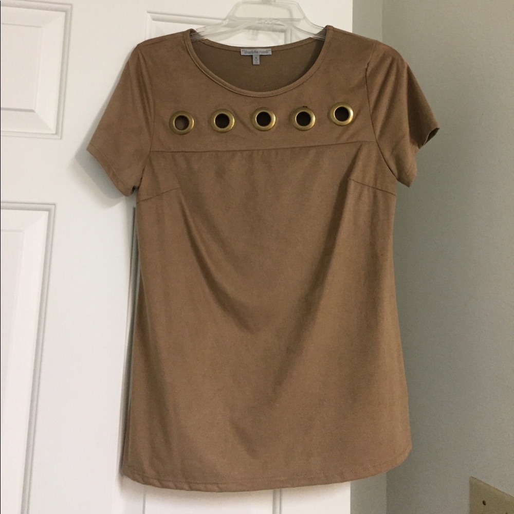 Tan suede blouse