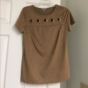 Tan suede blouse