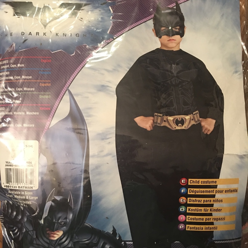 NEW Batman Dark Knight Costume Sz Large 12-14 Boys