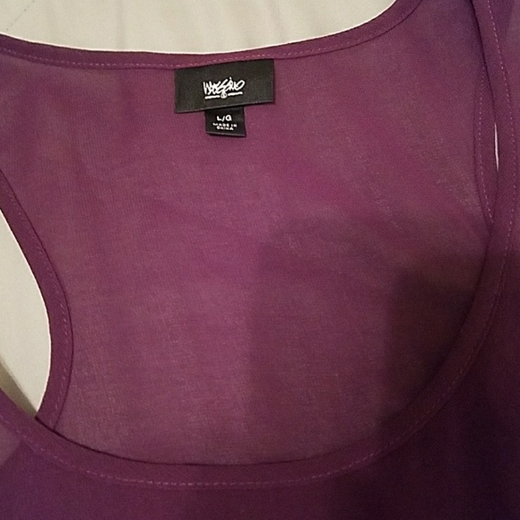 Mossimo Hi Lo Sequin Racerback Top Size Large - Picture 3 of 3