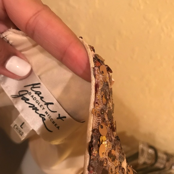 NWT Badgley Mischka copper sequin dress - Picture 4 of 4