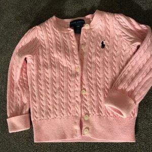 18mo Ralph Lauren light pink cable knit sweater