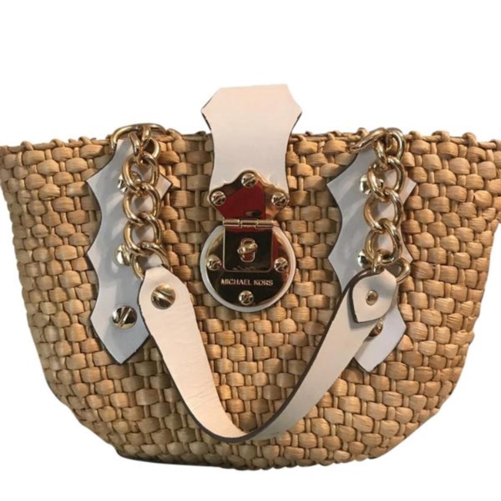 Michael kors Santorini Raffia small straw tote