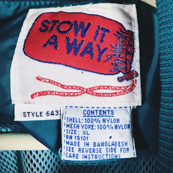 Vintage Stow It Away Compact 🌧Raincoat Teal - Picture 4 of 7