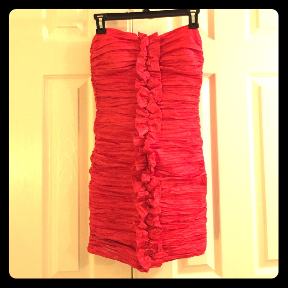 Red gathered bondage dress size 3!