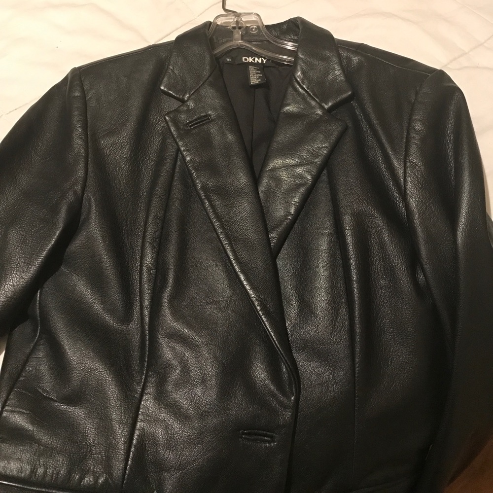 Leather jacket size 10 DKNY excellent condition