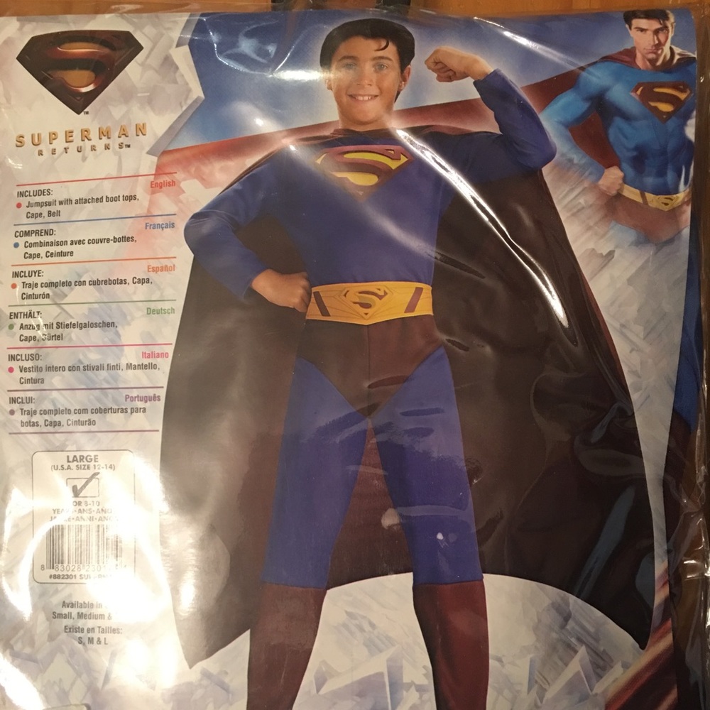 NEW Superman Returns Costume Boys Sz Large 12-14