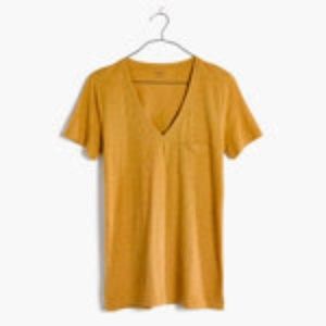 BNWT Madewell whisper cotton v-neck pocket tee