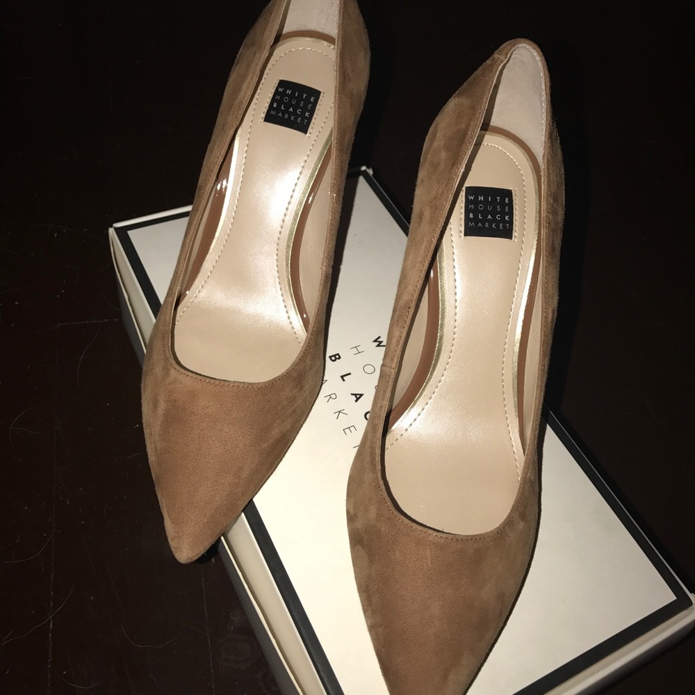 White House Black Market suede Tan Heels