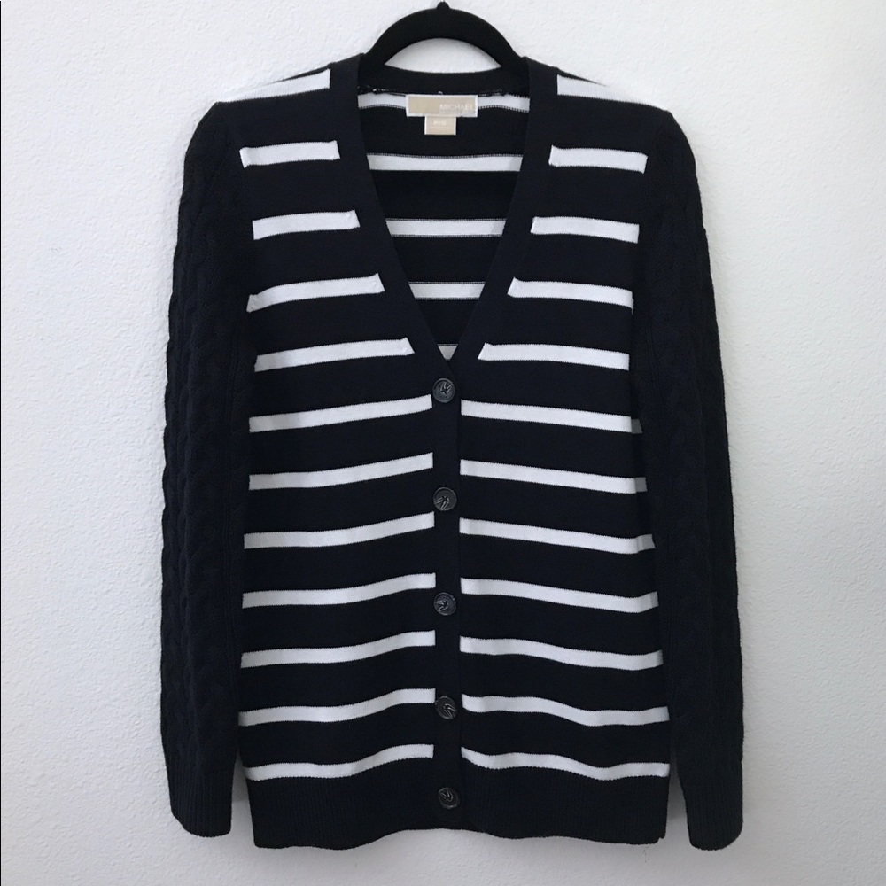 Michael Kors Stripe Nautical Cardigan