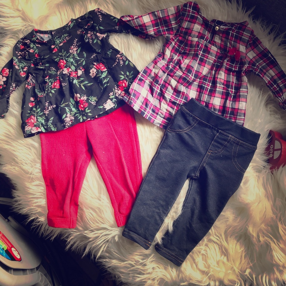Baby Girls Holiday Outfits 0-3 fall/winter plaid