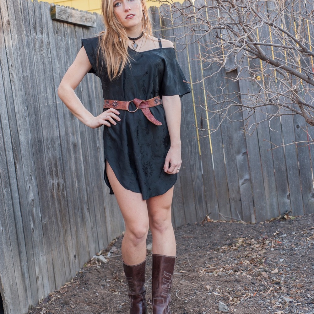 90s Sun and Moon Silky Night Dress