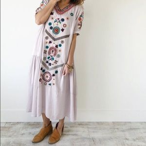 Boutique lilac embroidered dress