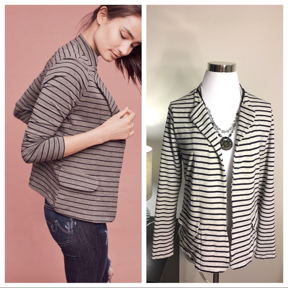 Anthropologie Dolan Left Coast Striped Knit Blazer