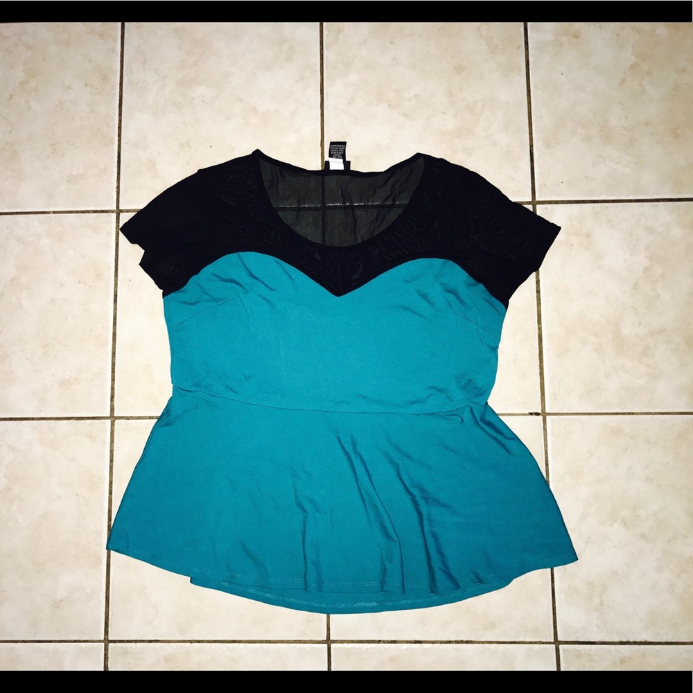 Sheer and Aqua Torrid Shirt