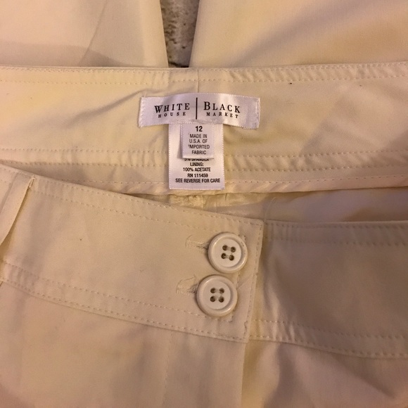 NWOT WHBM Ivory Cropped Pant Sz 12 - Picture 3 of 6