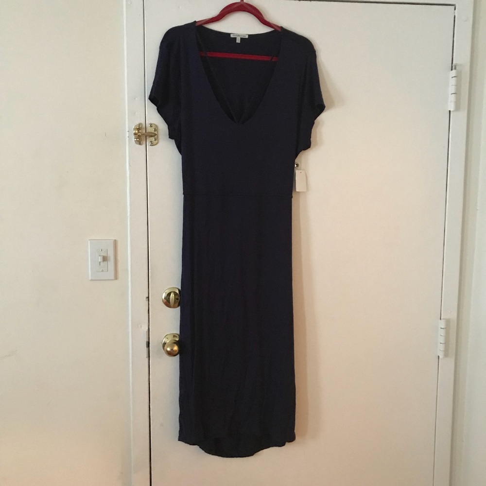 Navy blue midi dress
