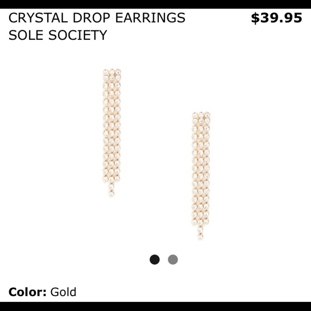 🌺NWOT CRYSTAL DROP EARRINGS, with jewelry bag.🌺