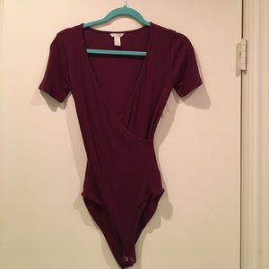 Burgundy Forever 21 bodysuit