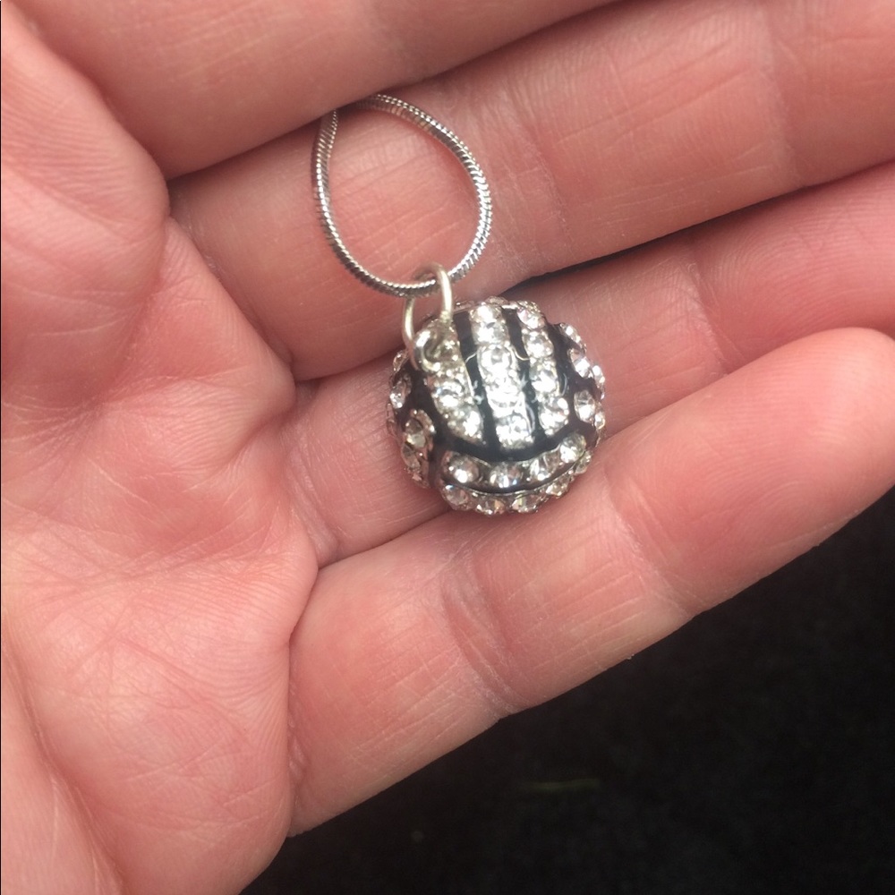 Crystal encrusted Volleyball necklace