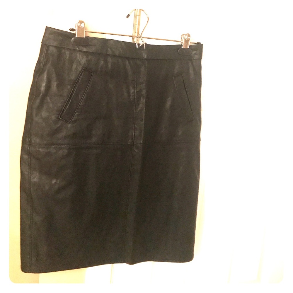Black faux leather skirt