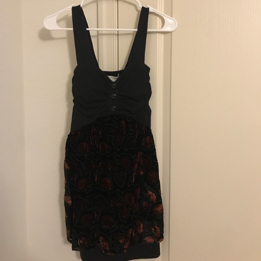 NWOT Black rose dress