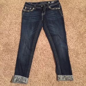 Miss Me Jeweled Cropped jeans. Size 29