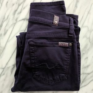 7 For All Mankind Dark Purple Skinny Pants