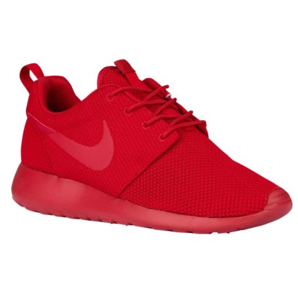 Red Nike roshe sneakers worn once!