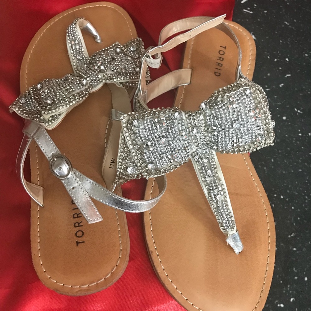 Sparkly Bow Sandals