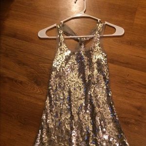 Silver beaded tank