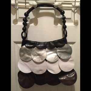 Beaded handbag with circles