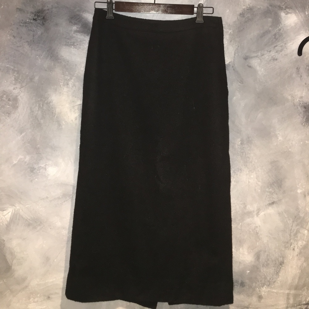John Patrick Organic black midi skirt