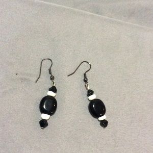 Black and white earrings
