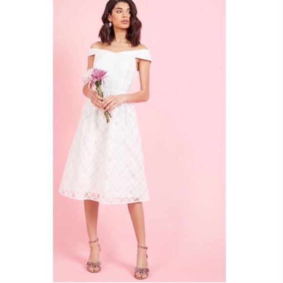 NWT Off-The-Shoulder A-Line Dress - Picture 3 of 5