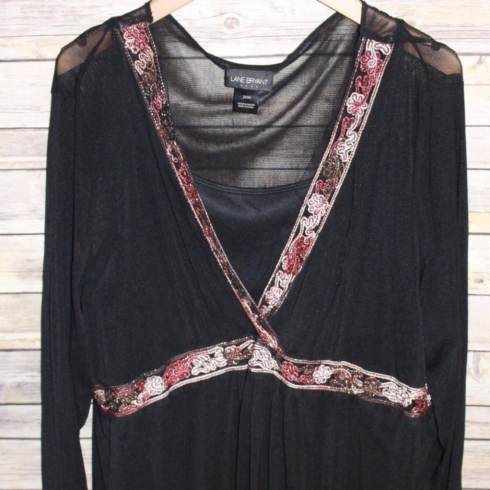 Lane Bryant Overlay w/Cami Embellished 26/28 HW453