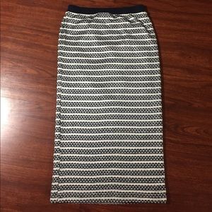 Zara Trafaluc Stripe Knit Midi Skirt