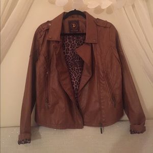 Dollhouse Faux Brown Leather Jacket (Large)