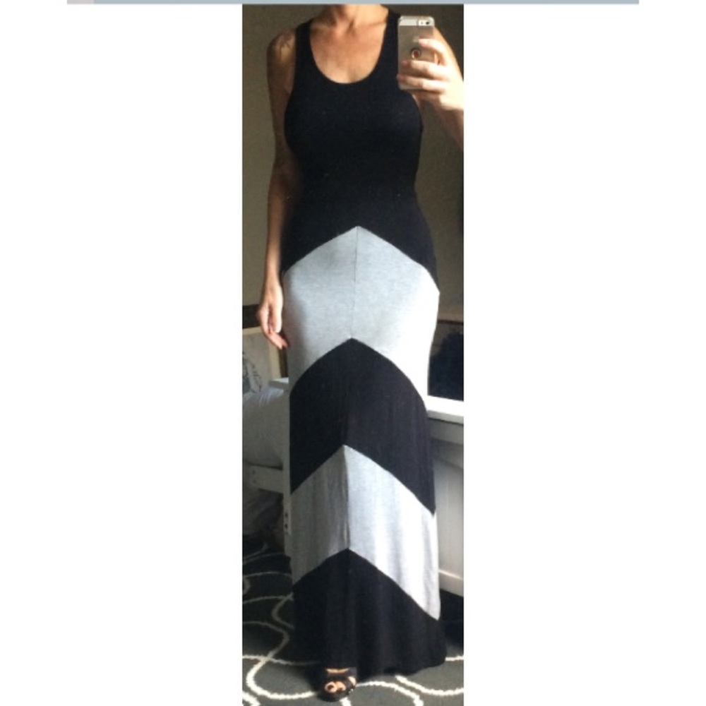 Black and gray maxi dress