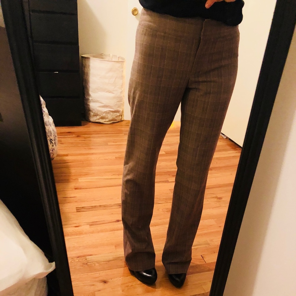 Brown Plaid City UNLTD Trouser Pant Like New